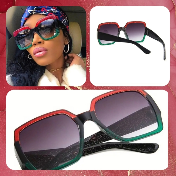 Y2K VIBE EXAGGERATED LARGE COLORBLOCK SUNGLASSES NWOT - Picture 1 of 6